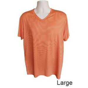 Men's Cool V-Neck Training Shirt Short Sleeve Performance Tech Large